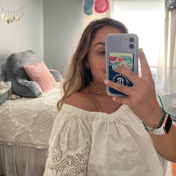 ✰ ✰ WHITE CROPPED OFF THE SHOULDER BLOUSE ✰ ✰ - Picture 3 of 3